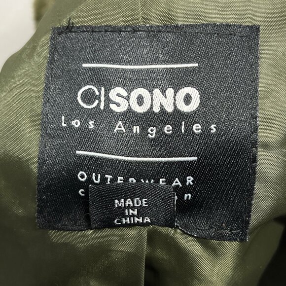 CiSono Faux Fur Olive Green Outerware Collection Size Large Zipper/Snap - Picture 6 of 15